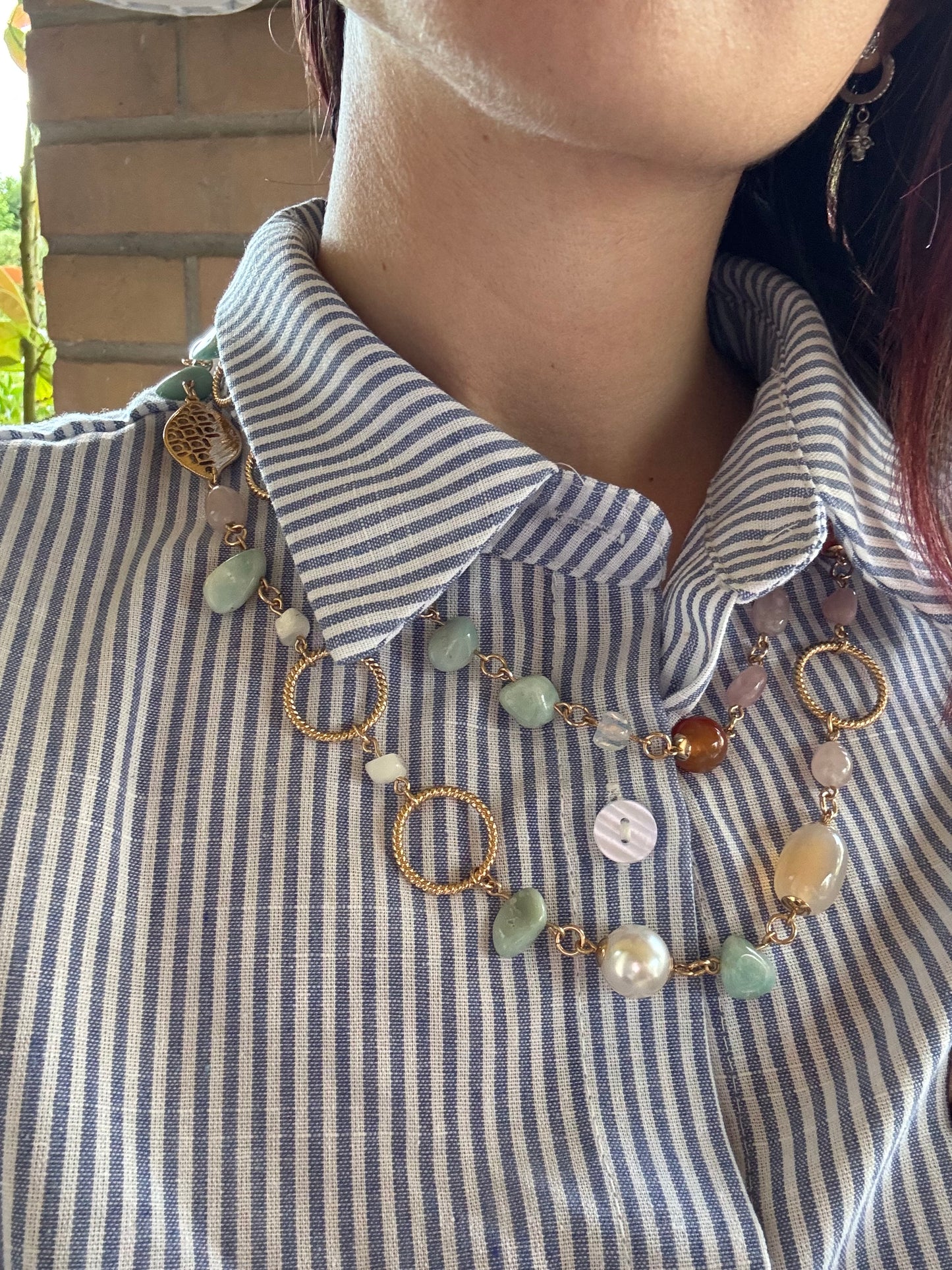 Collana lunga pietre