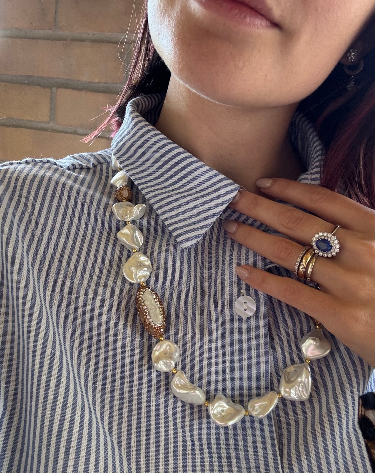 Collana Perle & Mix Rosa