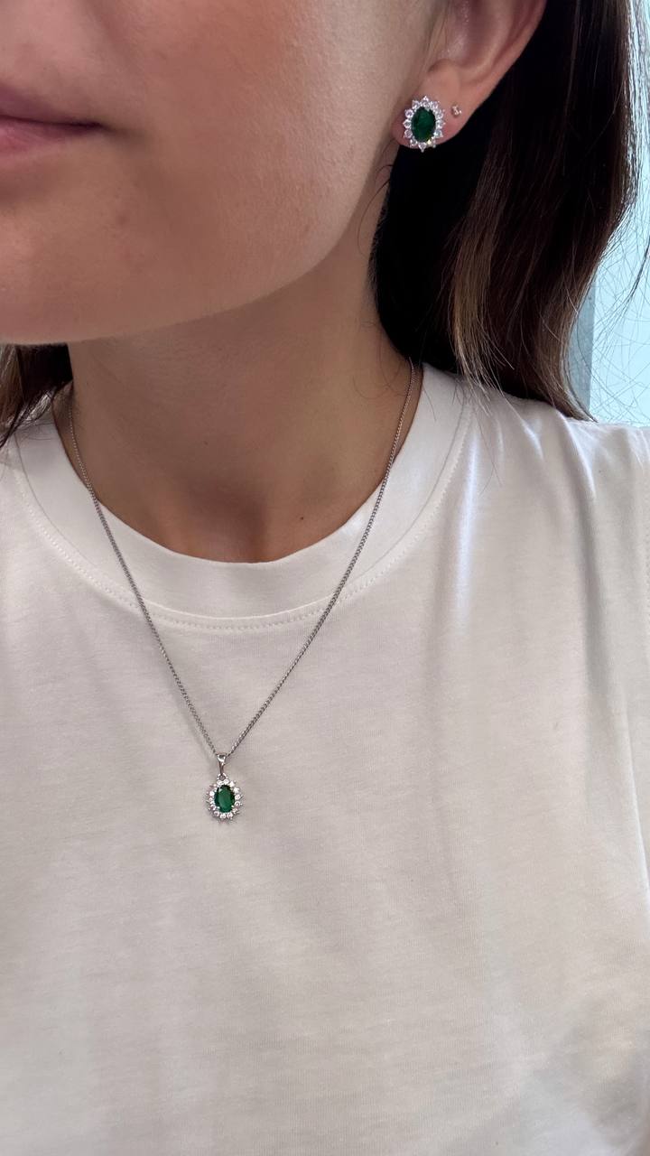 Orecchini e Collana Crystal Black and Green
