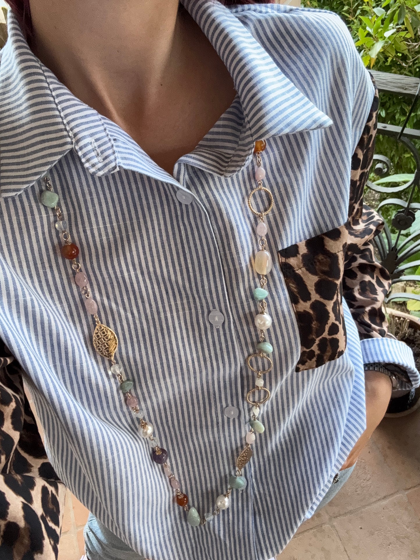 Collana lunga pietre
