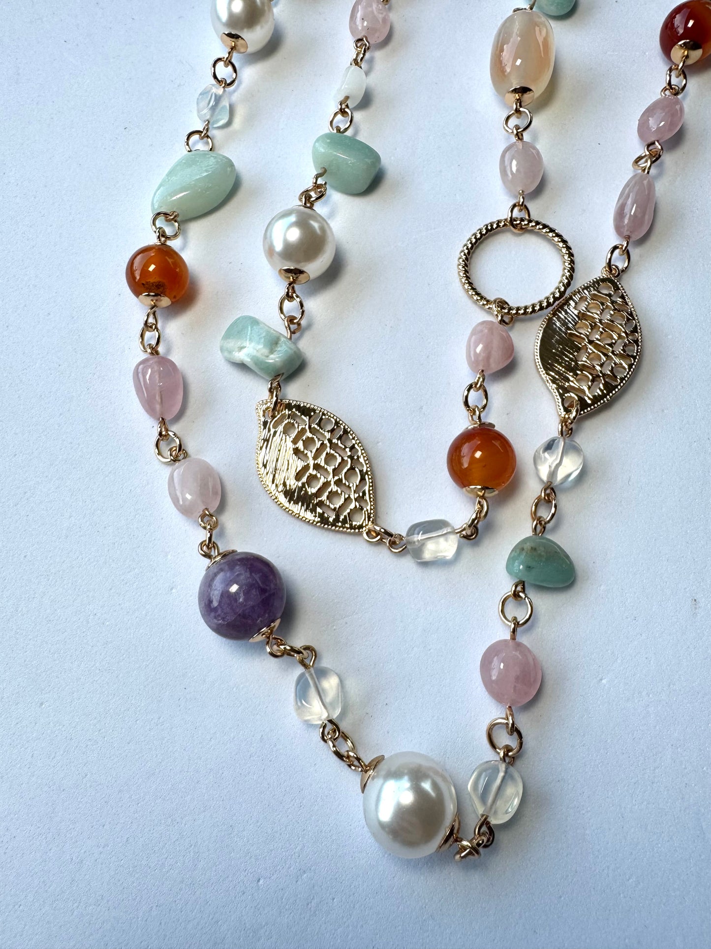 Collana lunga pietre