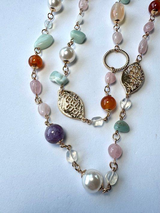 Collana lunga pietre
