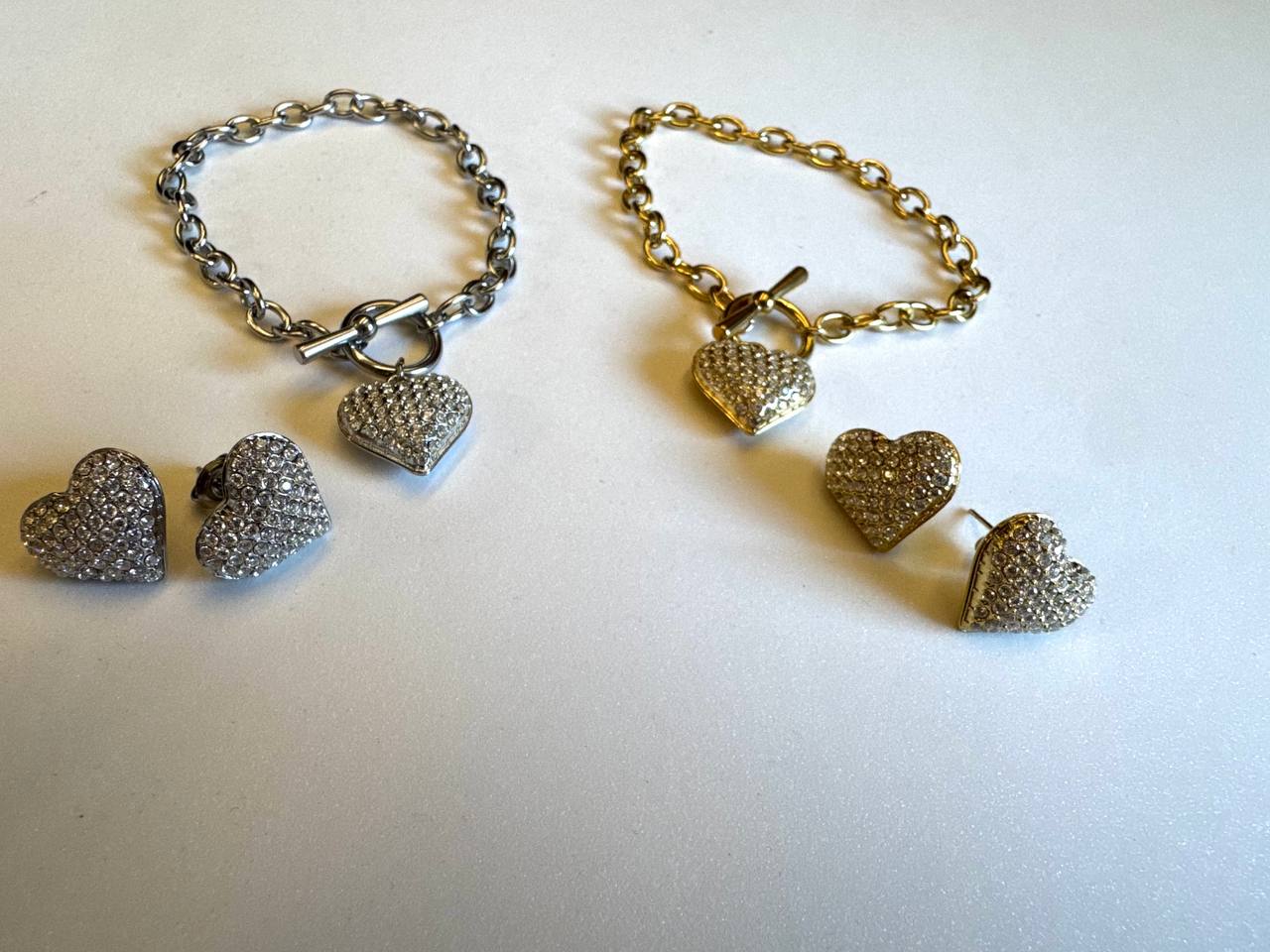 Bracciale e orecchini Cuore