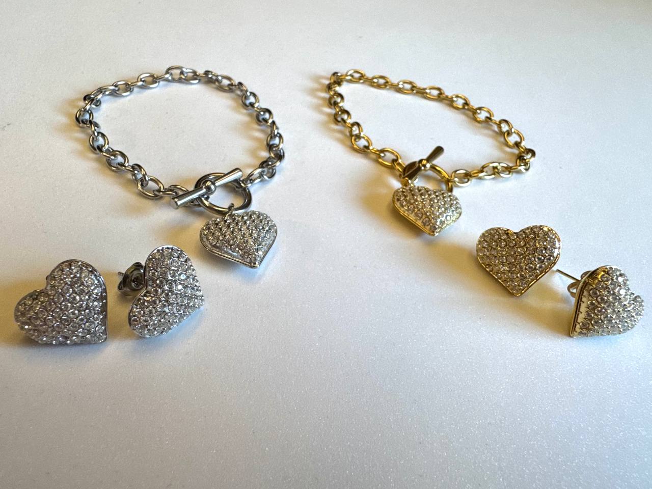 Bracciale e orecchini Cuore