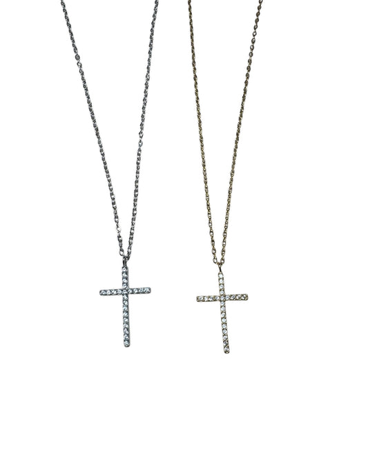 Collana croce strass